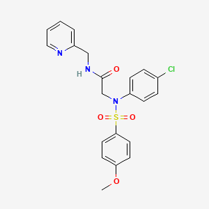 molecular formula C21H20ClN3O4S B3448500 N~2~-(4-chlorophenyl)-N~2~-[(4-methoxyphenyl)sulfonyl]-N~1~-(2-pyridinylmethyl)glycinamide 