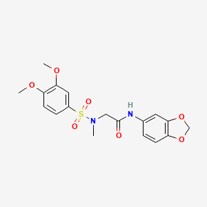 molecular formula C18H20N2O7S B3448508 N~1~-1,3-benzodioxol-5-yl-N~2~-[(3,4-dimethoxyphenyl)sulfonyl]-N~2~-methylglycinamide 