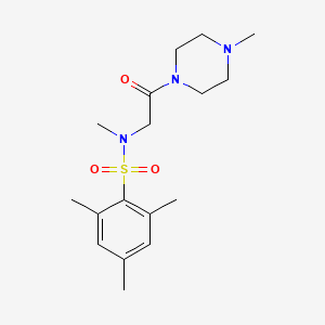 molecular formula C17H27N3O3S B3448510 2,4,6,N-Tetramethyl-N-[2-(4-methyl-piperazin-1-yl)-2-oxo-ethyl]-benzenesulfonamide 