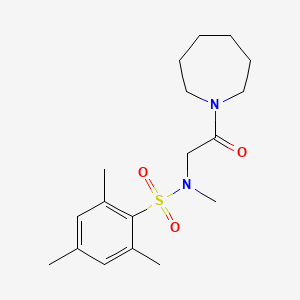 molecular formula C18H28N2O3S B3448518 N-(2-Azepan-1-yl-2-oxo-ethyl)-2,4,6,N-tetramethyl-benzenesulfonamide 