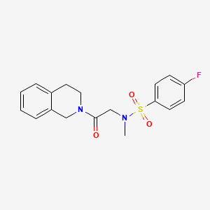 molecular formula C18H19FN2O3S B3448524 N-[2-(3,4-Dihydro-1H-isoquinolin-2-yl)-2-oxo-ethyl]-4-fluoro-N-methyl-benzenesulfonamide 