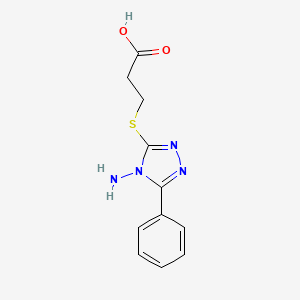 molecular formula C11H12N4O2S B3448529 3-[(4-amino-5-phenyl-4H-1,2,4-triazol-3-yl)thio]propanoic acid 