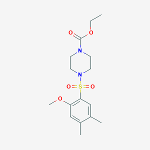molecular formula C16H24N2O5S B3448537 ethyl 4-[(2-methoxy-4,5-dimethylphenyl)sulfonyl]-1-piperazinecarboxylate 