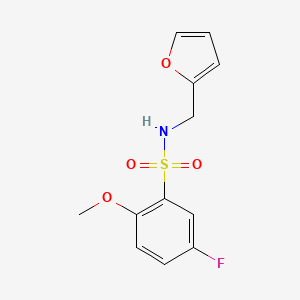 molecular formula C12H12FNO4S B3448544 5-fluoro-N-(2-furylmethyl)-2-methoxybenzenesulfonamide 