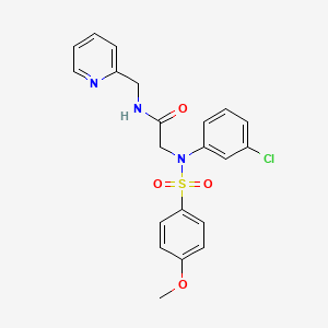 molecular formula C21H20ClN3O4S B3448561 N~2~-(3-chlorophenyl)-N~2~-[(4-methoxyphenyl)sulfonyl]-N~1~-(2-pyridinylmethyl)glycinamide 