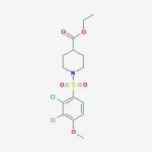 molecular formula C15H19Cl2NO5S B3448568 ethyl 1-[(2,3-dichloro-4-methoxyphenyl)sulfonyl]-4-piperidinecarboxylate 