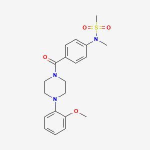 molecular formula C20H25N3O4S B3448577 N-(4-{[4-(2-methoxyphenyl)-1-piperazinyl]carbonyl}phenyl)-N-methylmethanesulfonamide 