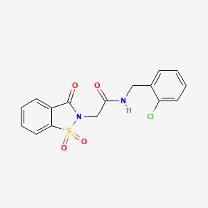 molecular formula C16H13ClN2O4S B3448585 N-(2-chlorobenzyl)-2-(1,1-dioxido-3-oxo-1,2-benzisothiazol-2(3H)-yl)acetamide 