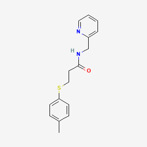 molecular formula C16H18N2OS B3448594 3-[(4-methylphenyl)thio]-N-(2-pyridinylmethyl)propanamide 