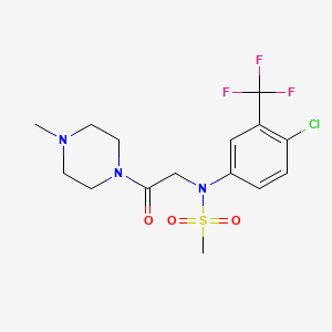 molecular formula C15H19ClF3N3O3S B3448599 N-[4-chloro-3-(trifluoromethyl)phenyl]-N-[2-(4-methyl-1-piperazinyl)-2-oxoethyl]methanesulfonamide 