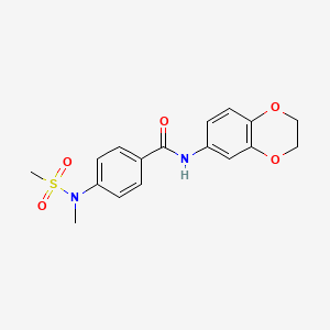 molecular formula C17H18N2O5S B3448612 N-(2,3-dihydro-1,4-benzodioxin-6-yl)-4-[methyl(methylsulfonyl)amino]benzamide 