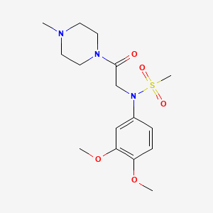 molecular formula C16H25N3O5S B3448616 N-(3,4-dimethoxyphenyl)-N-[2-(4-methyl-1-piperazinyl)-2-oxoethyl]methanesulfonamide 