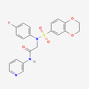 molecular formula C21H18FN3O5S B3448649 N~2~-(2,3-dihydro-1,4-benzodioxin-6-ylsulfonyl)-N~2~-(4-fluorophenyl)-N~1~-3-pyridinylglycinamide 