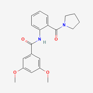molecular formula C20H22N2O4 B3448652 3,5-dimethoxy-N-[2-(1-pyrrolidinylcarbonyl)phenyl]benzamide 