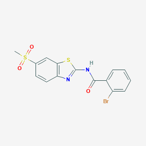 molecular formula C15H11BrN2O3S2 B344868 2-Bromo-N-(6-methanesulfonyl-benzothiazol-2-yl)-benzamide CAS No. 306289-43-0