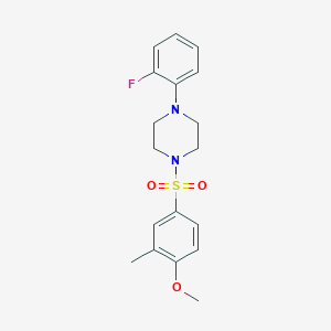 molecular formula C18H21FN2O3S B3448686 1-(2-fluorophenyl)-4-[(4-methoxy-3-methylphenyl)sulfonyl]piperazine 