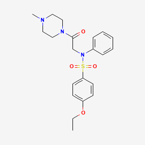 molecular formula C21H27N3O4S B3448687 4-ethoxy-N-[2-(4-methyl-1-piperazinyl)-2-oxoethyl]-N-phenylbenzenesulfonamide 