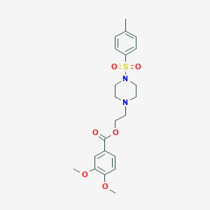 molecular formula C22H28N2O6S B344872 2-(4-Tosylpiperazin-1-yl)ethyl 3,4-dimethoxybenzoate CAS No. 868146-13-8