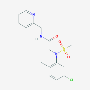molecular formula C16H18ClN3O3S B3448723 N~2~-(5-chloro-2-methylphenyl)-N~2~-(methylsulfonyl)-N~1~-(2-pyridinylmethyl)glycinamide 