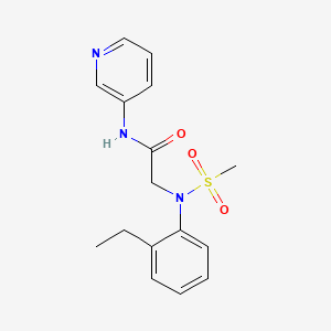 molecular formula C16H19N3O3S B3448764 N~2~-(2-ethylphenyl)-N~2~-(methylsulfonyl)-N~1~-3-pyridinylglycinamide 