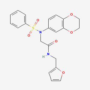 N~2~-(2,3-dihydro-1,4-benzodioxin-6-yl)-N~1~-(2-furylmethyl)-N~2~-(phenylsulfonyl)glycinamide