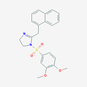 molecular formula C22H22N2O4S B344877 1-[(3,4-Dimethoxyphenyl)sulfonyl]-2-(naphthylmethyl)-2-imidazoline CAS No. 873587-87-2