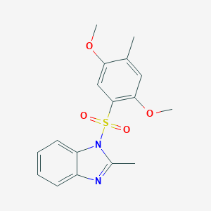 molecular formula C17H18N2O4S B344878 1-[(2,5-dimethoxy-4-methylphenyl)sulfonyl]-2-methyl-1H-benzimidazole CAS No. 873579-38-5