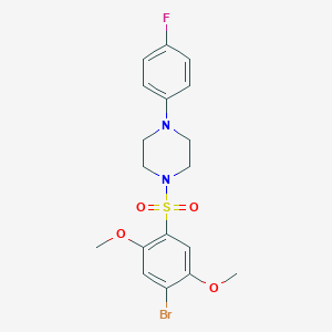 molecular formula C18H20BrFN2O4S B344879 1-[(4-Bromo-2,5-dimethoxyphenyl)sulfonyl]-4-(4-fluorophenyl)piperazine CAS No. 496014-20-1