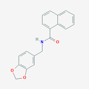 molecular formula C19H15NO3 B344880 N-(1,3-benzodioxol-5-ylmethyl)naphthalene-1-carboxamide CAS No. 329919-56-4