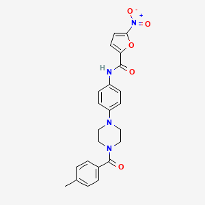 molecular formula C23H22N4O5 B3448811 N-{4-[4-(4-methylbenzoyl)-1-piperazinyl]phenyl}-5-nitro-2-furamide 