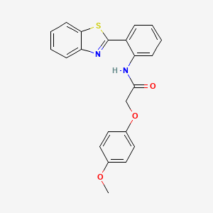 molecular formula C22H18N2O3S B3448823 N-[2-(1,3-benzothiazol-2-yl)phenyl]-2-(4-methoxyphenoxy)acetamide 