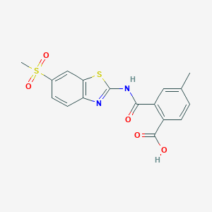 molecular formula C17H14N2O5S2 B344884 N-(6-Methanesulfonyl-benzothiazol-2-yl)-4-methyl-phthalamic acid CAS No. 309288-91-3