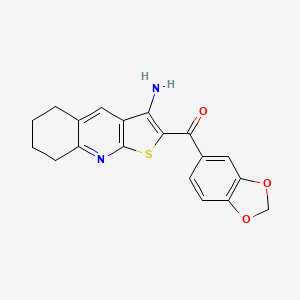 molecular formula C19H16N2O3S B3448849 (3-amino-5,6,7,8-tetrahydrothieno[2,3-b]quinolin-2-yl)(1,3-benzodioxol-5-yl)methanone 