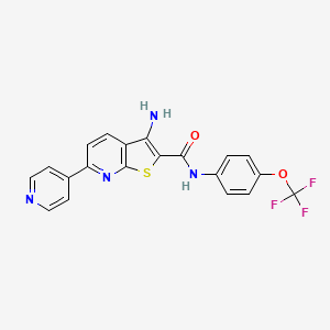 3-amino-6-(4-pyridinyl)-N-[4-(trifluoromethoxy)phenyl]thieno[2,3-b]pyridine-2-carboxamide