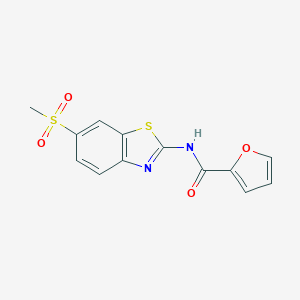 molecular formula C13H10N2O4S2 B344887 N-(6-methanesulfonyl-1,3-benzothiazol-2-yl)furan-2-carboxamide CAS No. 328090-11-5