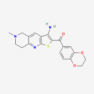 molecular formula C20H19N3O3S B3448876 (3-amino-6-methyl-5,6,7,8-tetrahydrothieno[2,3-b]-1,6-naphthyridin-2-yl)(2,3-dihydro-1,4-benzodioxin-6-yl)methanone 