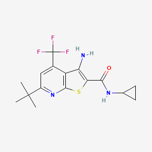 molecular formula C16H18F3N3OS B3448883 3-amino-6-tert-butyl-N-cyclopropyl-4-(trifluoromethyl)thieno[2,3-b]pyridine-2-carboxamide 
