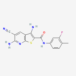 molecular formula C16H12FN5OS B3448898 3,6-diamino-5-cyano-N-(3-fluoro-4-methylphenyl)thieno[2,3-b]pyridine-2-carboxamide 