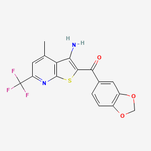 [3-amino-4-methyl-6-(trifluoromethyl)thieno[2,3-b]pyridin-2-yl](1,3-benzodioxol-5-yl)methanone