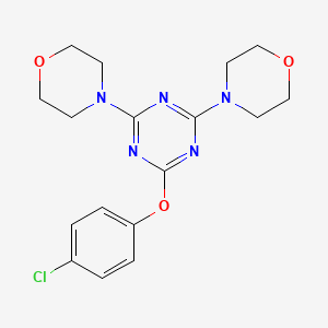 molecular formula C17H20ClN5O3 B3448914 2-(4-chlorophenoxy)-4,6-di-4-morpholinyl-1,3,5-triazine 