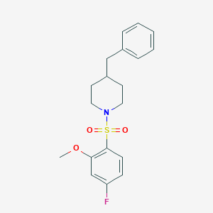 molecular formula C19H22FNO3S B344892 4-Benzyl-1-[(4-fluoro-2-methoxyphenyl)sulfonyl]piperidine CAS No. 332021-35-9