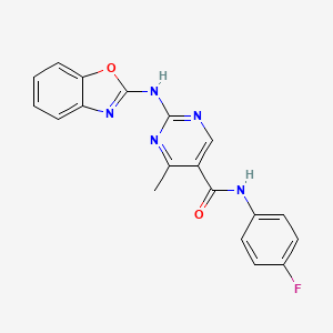molecular formula C19H14FN5O2 B3448920 2-(1,3-benzoxazol-2-ylamino)-N-(4-fluorophenyl)-4-methyl-5-pyrimidinecarboxamide 
