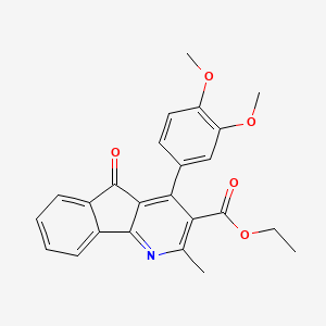 molecular formula C24H21NO5 B3448921 ethyl 4-(3,4-dimethoxyphenyl)-2-methyl-5-oxo-5H-indeno[1,2-b]pyridine-3-carboxylate 