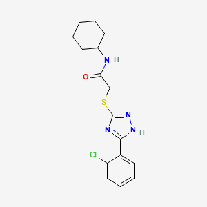 2-{[5-(2-chlorophenyl)-4H-1,2,4-triazol-3-yl]thio}-N-cyclohexylacetamide