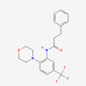 molecular formula C20H21F3N2O2 B3448937 N-[2-(4-morpholinyl)-5-(trifluoromethyl)phenyl]-3-phenylpropanamide 