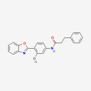 molecular formula C22H18N2O3 B3448938 N-[4-(1,3-benzoxazol-2-yl)-3-hydroxyphenyl]-3-phenylpropanamide 