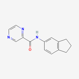 molecular formula C14H13N3O B3448941 N-(2,3-dihydro-1H-inden-5-yl)-2-pyrazinecarboxamide 