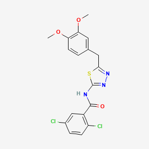 molecular formula C18H15Cl2N3O3S B3448965 2,5-dichloro-N-[5-(3,4-dimethoxybenzyl)-1,3,4-thiadiazol-2-yl]benzamide 