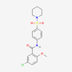 5-chloro-2-methoxy-N-[4-(1-piperidinylsulfonyl)phenyl]benzamide