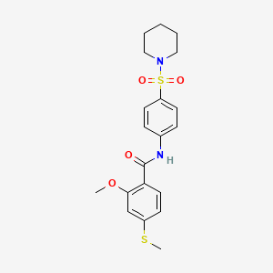 2-methoxy-4-(methylthio)-N-[4-(1-piperidinylsulfonyl)phenyl]benzamide